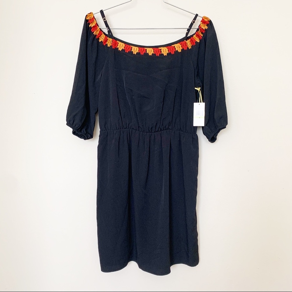 NWT CeCe off the shoulder black dress - Sz 4